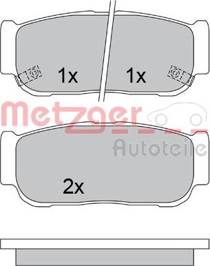 Metzger 1170557 - Тормозные колодки, дисковые, комплект autospares.lv