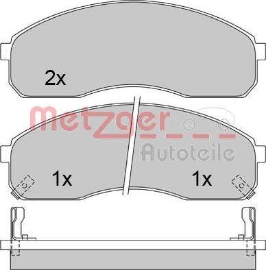 Metzger 1170501 - Тормозные колодки, дисковые, комплект autospares.lv