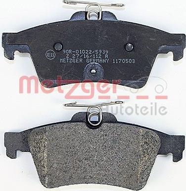 Metzger 1170503 - Тормозные колодки, дисковые, комплект autospares.lv