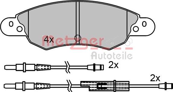 Metzger 1170502 - Тормозные колодки, дисковые, комплект autospares.lv