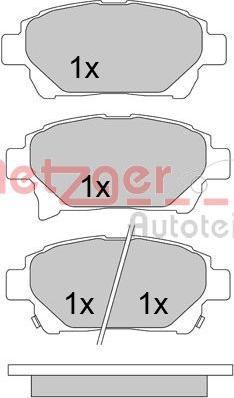 Metzger 1170586 - Тормозные колодки, дисковые, комплект autospares.lv