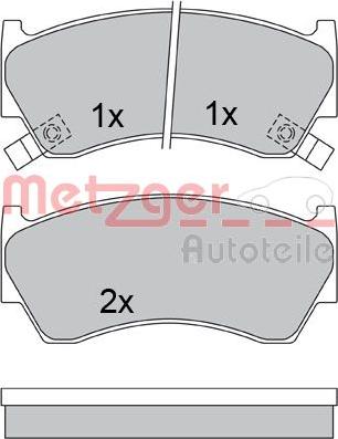 Metzger 1170580 - Тормозные колодки, дисковые, комплект autospares.lv