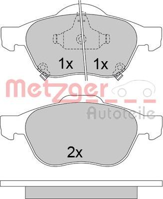 Metzger 1170587 - Тормозные колодки, дисковые, комплект autospares.lv