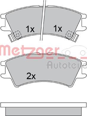 Metzger 1170535 - Тормозные колодки, дисковые, комплект autospares.lv