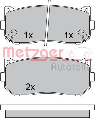 Metzger 1170533 - Тормозные колодки, дисковые, комплект autospares.lv