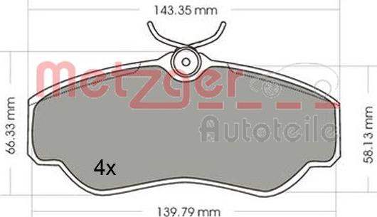 Metzger 1170532 - Тормозные колодки, дисковые, комплект autospares.lv