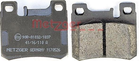 Metzger 1170526 - Тормозные колодки, дисковые, комплект autospares.lv