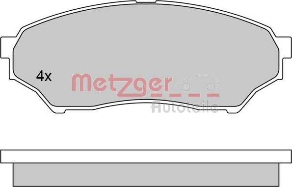 Metzger 1170520 - Тормозные колодки, дисковые, комплект autospares.lv