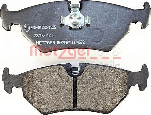 Metzger 1170572 - Тормозные колодки, дисковые, комплект autospares.lv