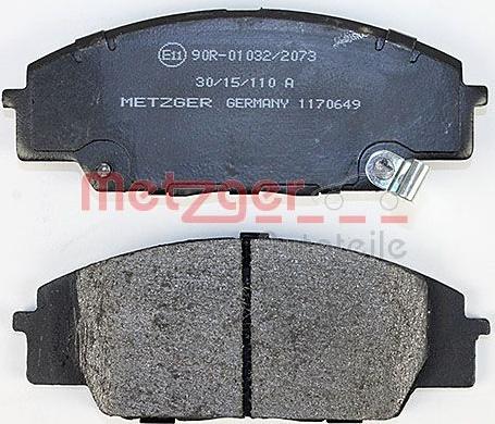 Metzger 1170649 - Тормозные колодки, дисковые, комплект autospares.lv