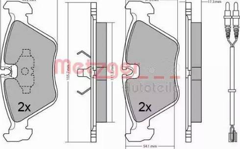 Metzger 1170644 - Тормозные колодки, дисковые, комплект autospares.lv