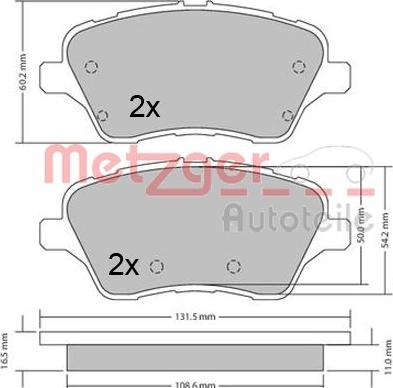 Metzger 1170640 - Тормозные колодки, дисковые, комплект autospares.lv