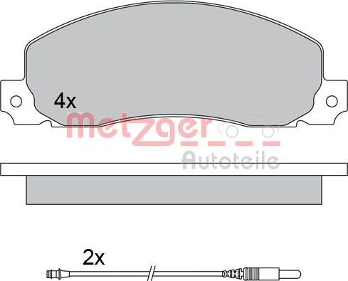 Metzger 1170659 - Тормозные колодки, дисковые, комплект autospares.lv