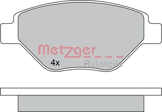 Metzger 1170652 - Тормозные колодки, дисковые, комплект autospares.lv