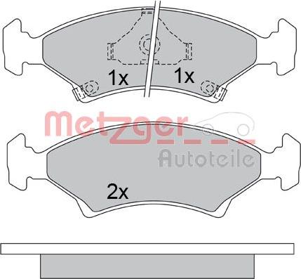 Metzger 1170666 - Тормозные колодки, дисковые, комплект autospares.lv