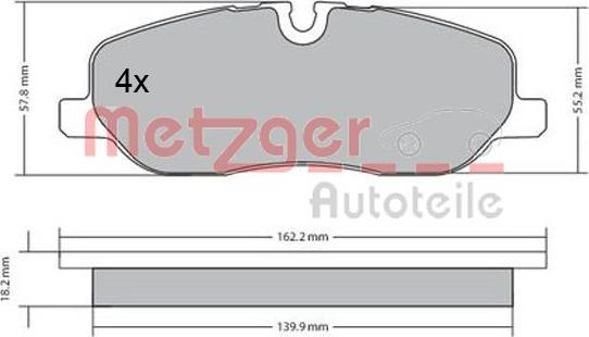 Metzger 1170668 - Тормозные колодки, дисковые, комплект autospares.lv