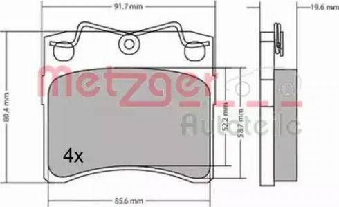 Metzger 1170663 - Тормозные колодки, дисковые, комплект autospares.lv