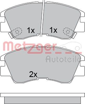 Metzger 1170600 - Тормозные колодки, дисковые, комплект autospares.lv
