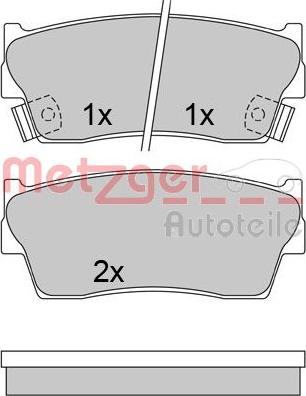 Metzger 1170601 - Тормозные колодки, дисковые, комплект autospares.lv