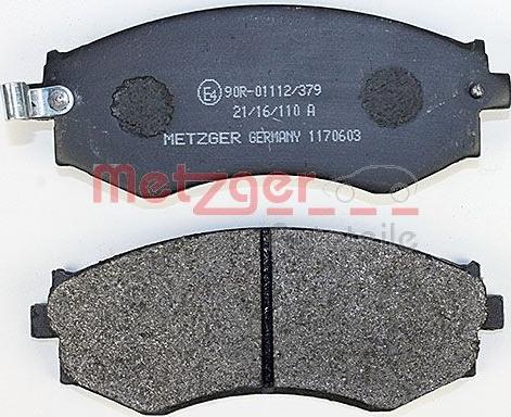 Metzger 1170603 - Тормозные колодки, дисковые, комплект autospares.lv