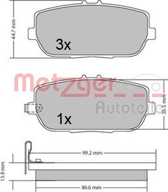 Metzger 1170617 - Тормозные колодки, дисковые, комплект autospares.lv