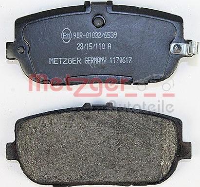 Metzger 1170617 - Тормозные колодки, дисковые, комплект autospares.lv