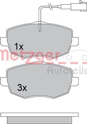 Metzger 1170634 - Тормозные колодки, дисковые, комплект autospares.lv