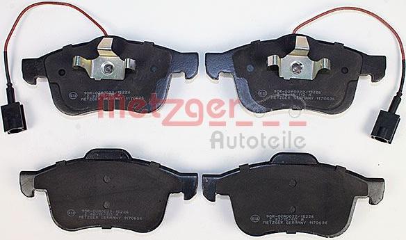 Metzger 1170636 - Тормозные колодки, дисковые, комплект autospares.lv
