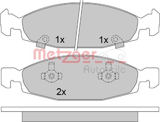 Metzger 1170631 - Тормозные колодки, дисковые, комплект autospares.lv