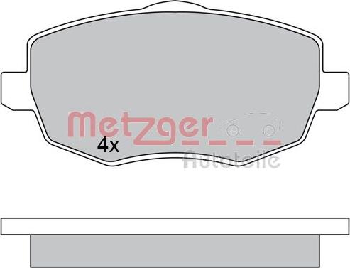 Metzger 1170633 - Тормозные колодки, дисковые, комплект autospares.lv