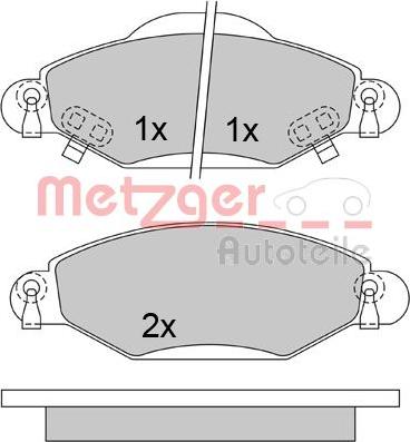 Metzger 1170632 - Тормозные колодки, дисковые, комплект autospares.lv