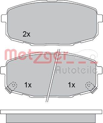 Metzger 1170097 - Тормозные колодки, дисковые, комплект autospares.lv