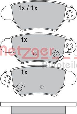 Metzger 1170042 - Тормозные колодки, дисковые, комплект autospares.lv