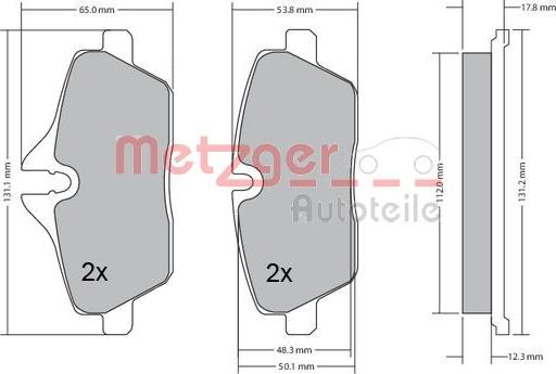 Metzger 1170055 - Тормозные колодки, дисковые, комплект autospares.lv