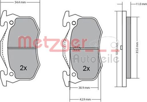 Metzger 1170050 - Тормозные колодки, дисковые, комплект autospares.lv