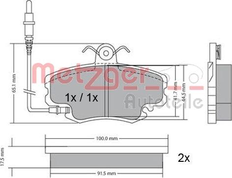 Metzger 1170009 - Тормозные колодки, дисковые, комплект autospares.lv