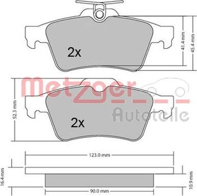 Metzger 1170006 - Тормозные колодки, дисковые, комплект autospares.lv