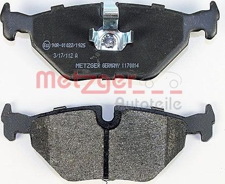 Metzger 1170014 - Тормозные колодки, дисковые, комплект autospares.lv