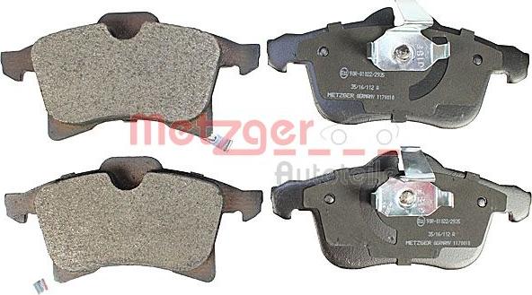 Metzger 1170010 - Тормозные колодки, дисковые, комплект autospares.lv