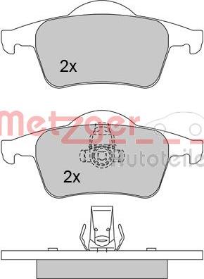 Metzger 1170011 - Тормозные колодки, дисковые, комплект autospares.lv