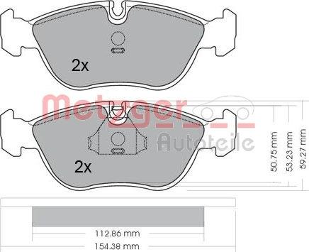 Metzger 1170012 - Тормозные колодки, дисковые, комплект autospares.lv
