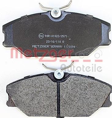 Metzger 1170084 - Тормозные колодки, дисковые, комплект autospares.lv