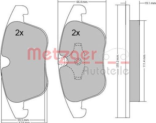 Metzger 1170035 - Тормозные колодки, дисковые, комплект autospares.lv