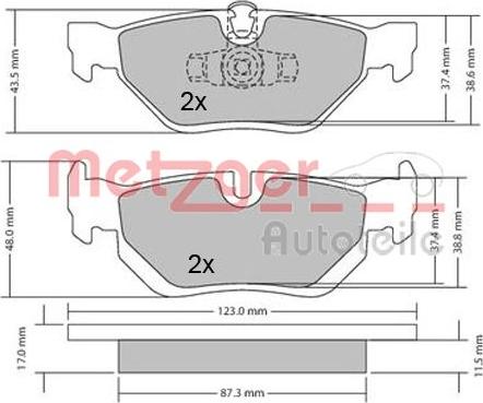 Metzger 1170031 - Тормозные колодки, дисковые, комплект autospares.lv