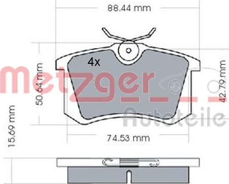 Metzger 1170022 - Тормозные колодки, дисковые, комплект autospares.lv