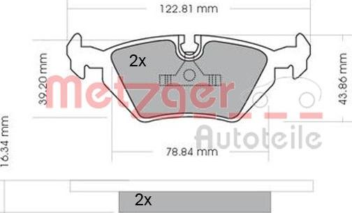 Metzger 1170075 - Тормозные колодки, дисковые, комплект autospares.lv