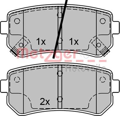 Metzger 1170070 - Тормозные колодки, дисковые, комплект autospares.lv