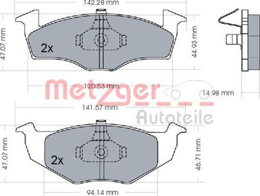 Metzger 1170072 - Тормозные колодки, дисковые, комплект autospares.lv