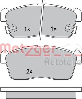 Metzger 1170197 - Тормозные колодки, дисковые, комплект autospares.lv