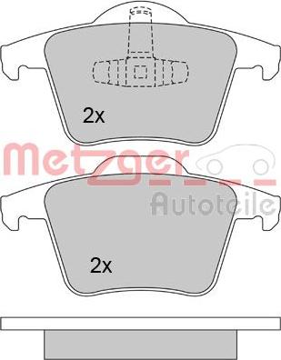 Metzger 1170142 - Тормозные колодки, дисковые, комплект autospares.lv